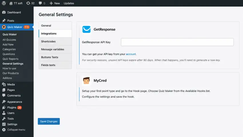 MyCred Integrations Tab