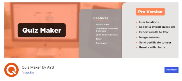 AYS Pro WP Quiz Maker Plugin