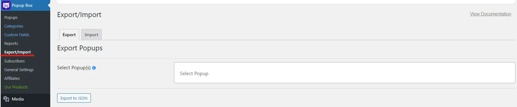 Export and Import Popups in WordPress