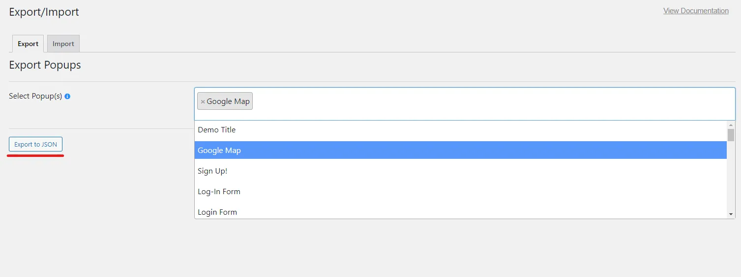 Export to JSON
