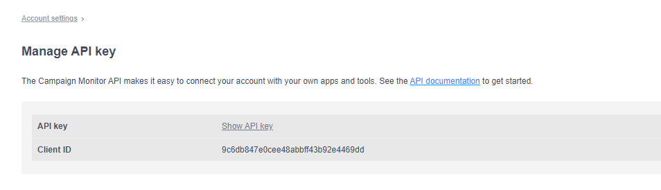 Campaign Monitor API Key