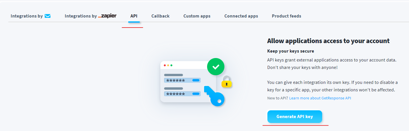 Generate GetResponse API Key