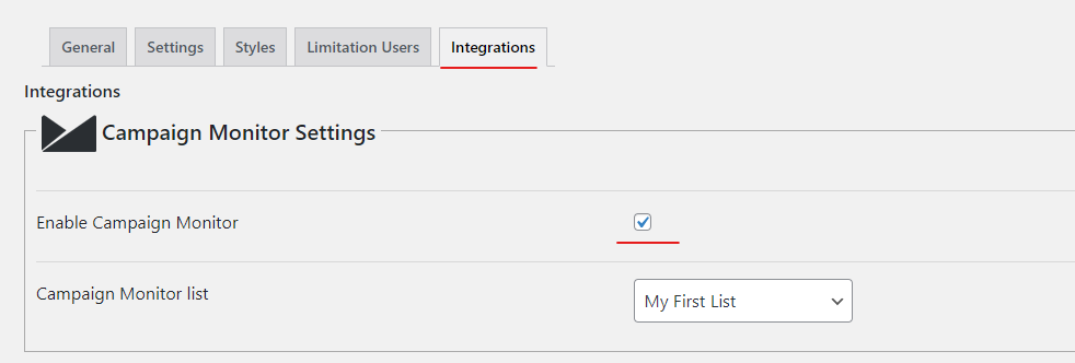 WordPress Popup Plugin Campaign Monitor Integration