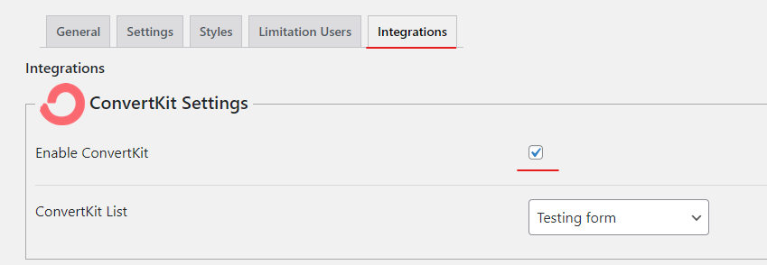 WordPress Popup Plugin Convertkit Integration
