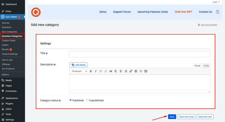 Add question categories for your SAT question