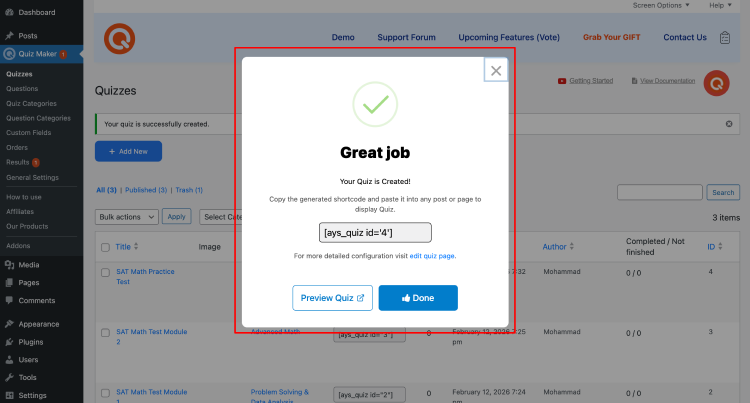 Publish SAT practice test