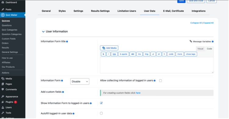 Collect User Data